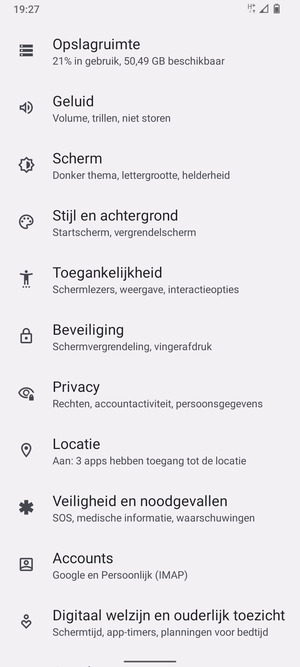 Scroll naar en selecteer Beveiliging