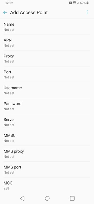 Enter Internet information