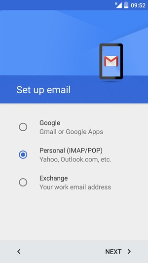 Select Personal (IMAP/POP) and select NEXT