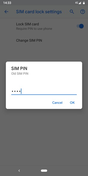 Enter your Old SIM PIN and select OK