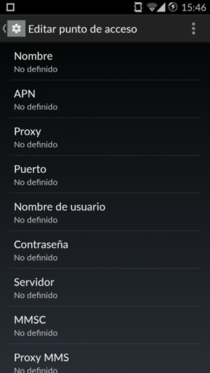 Introduzca la información de MMS