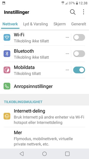 Velg Nettverk og Mer