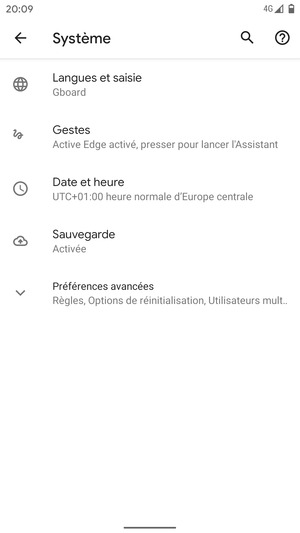 Sélectionnez Préférences avancées