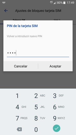 Confirme su nuevo PIN y seleccione Aceptar