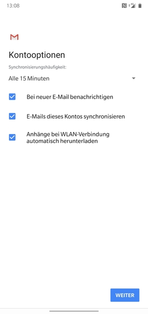 Wählen Sie WEITER