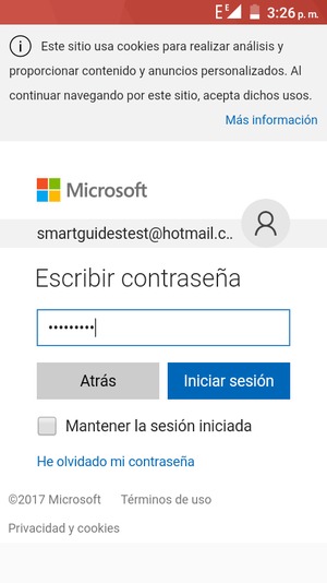 Introduzca su contraseña y seleccione Iniciar sesión