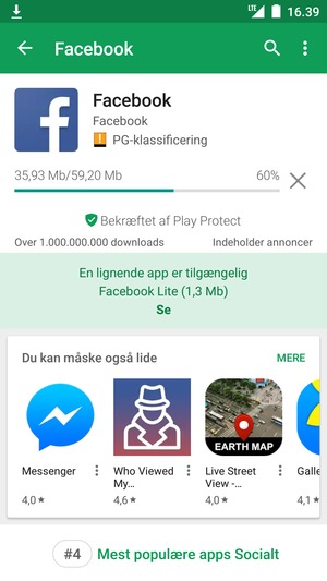 Afvent at installeringen er afsluttet