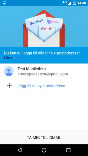 Välj TA MIG TILL GMAIL