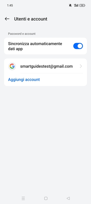 Seleziona il tuo account Google