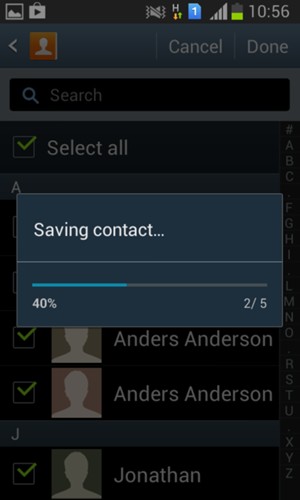 Your contacts will be saved to your Google account and saved to your phone the next time Google is synced.