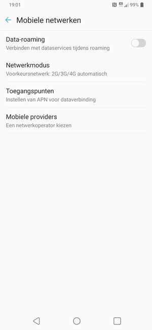 Selecteer Netwerkmodus