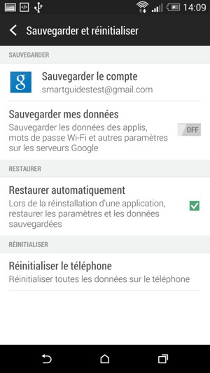 Activer le Sauvegarder mes données
