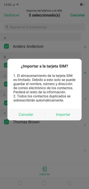 Seleccione Importar