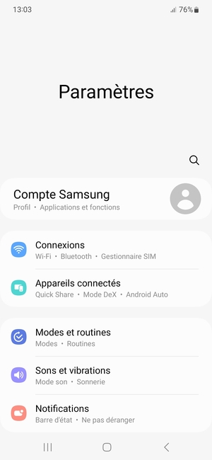 Sélectionnez Connexions
