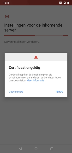 Selecteer TERUG