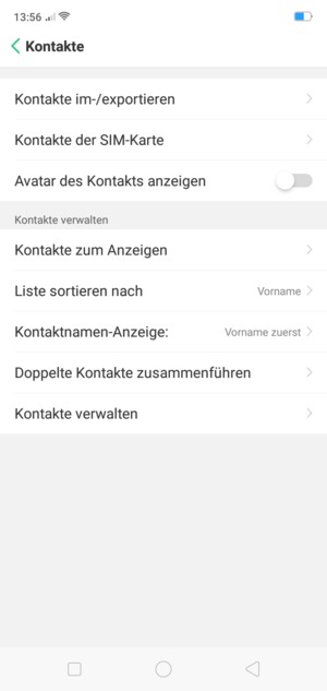 Wählen Sie Kontakte der SIM-Karte