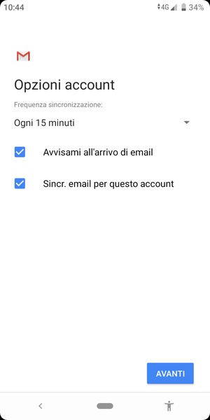 Seleziona AVANTI