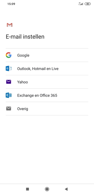 Selecteer Outlook, Hotmail en Live