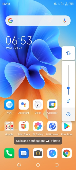 Select Vibrate to change to silent mode