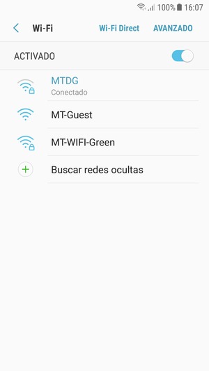 Ahora está conectado a la red Wi-Fi