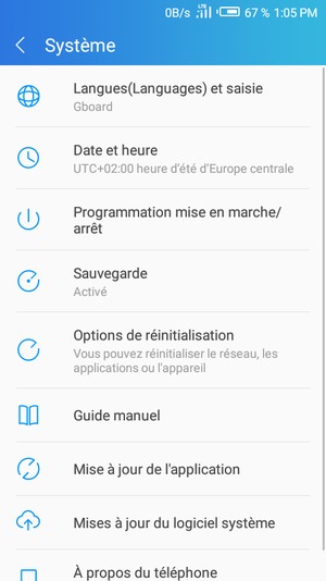 Sélectionnez Mises à jour du logiciel système