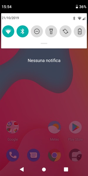 Scorri nuovamente verso il basso il menu in alto