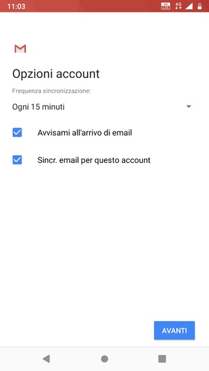 Seleziona AVANTI