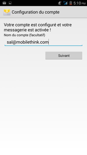 Donnez un nom à votre compte et sélectionnez Suivant