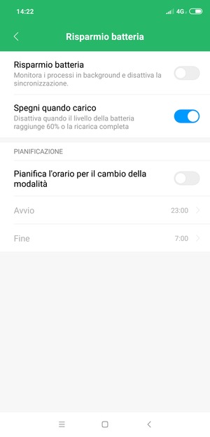 Attiva Risparmio batteria