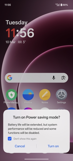 Select Turn on