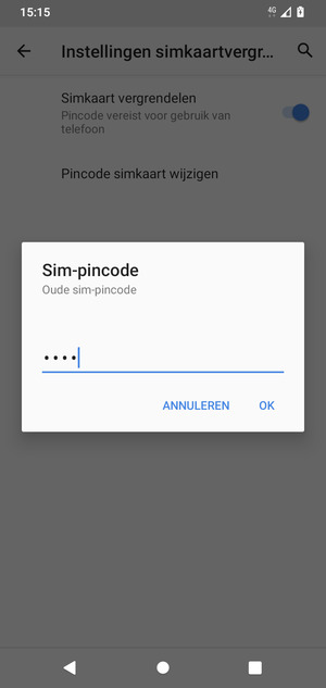 Voer uw Oude sim-pincode in en selecteer OK