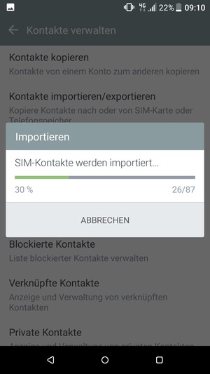 Ihre Kontakte werden in Ihrem Google Konto gespeichert und auf Ihrem Handy gespeichert, wenn Google das nächste Mal synchronisiert wird.
