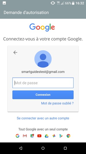 Saisissez votre mot de passe et sélectionnez Connexion