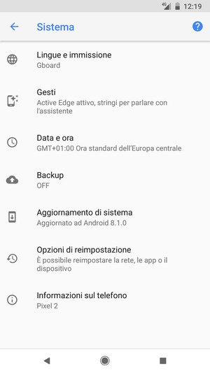 Seleziona Aggiornamento di sistema