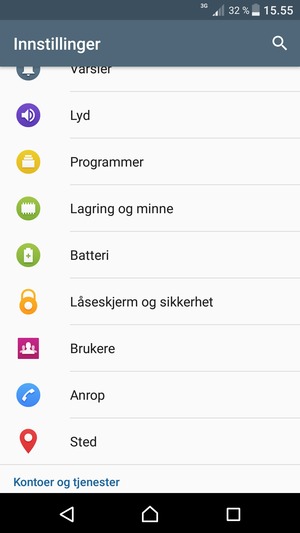 Bla til og velg Batteri
