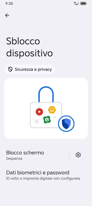 Il tuo telefono è ora protetto dal blocco schermo
