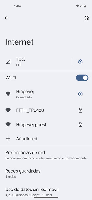 Ahora está conectado a la red Wi-Fi