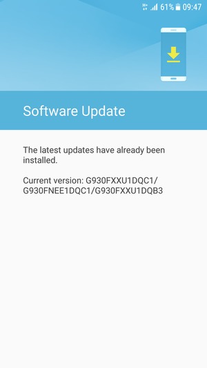 If your phone is up to date, you will see the following screen