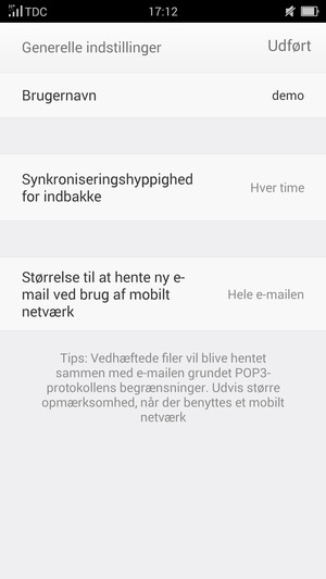 Indtast dit navn og vælg Udført