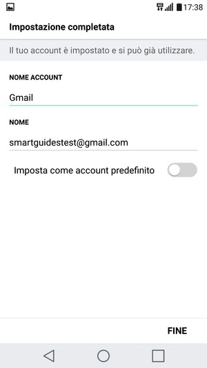 Scegli un nome per il tuo account e inserisci il tuo nome. Seleziona FINE