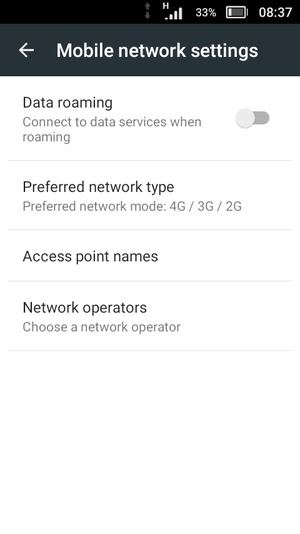 Select Access point names