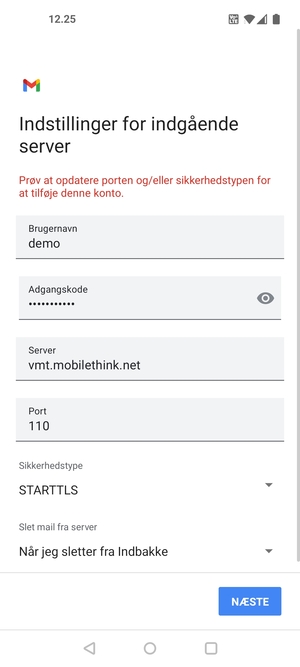 Vælg Sikkerhedstype