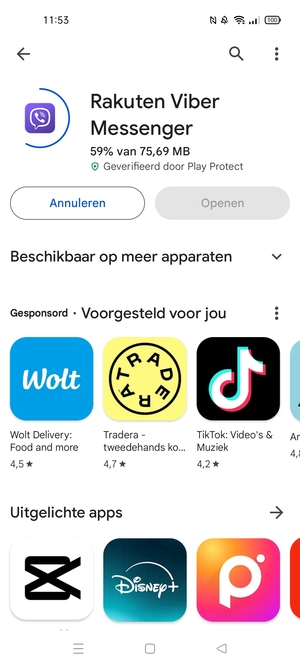 Wacht tot het installatieproces beëindigd is