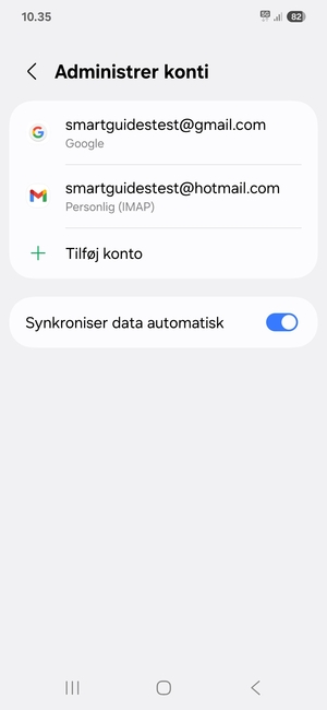 Vælg din Google konto