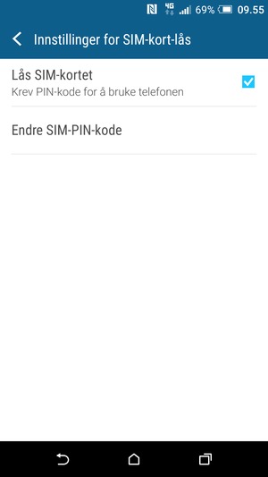 Velg Endre SIM-PIN-kode