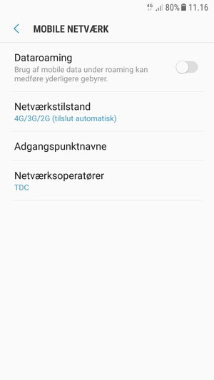 For at skifte netværk, hvis der opstår netværksproblemer, vælg Netværksoperatører