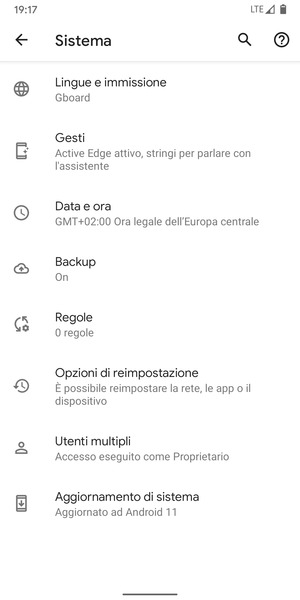 Seleziona Aggiornamento di sistema