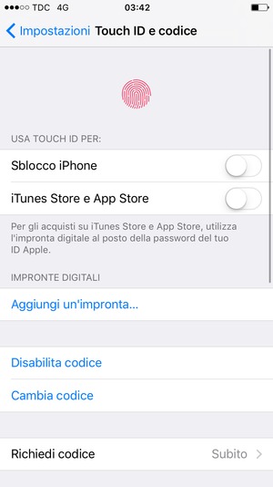 Seleziona Cambia codice