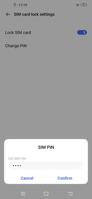 Enter your Old SIM PIN and select Confirm