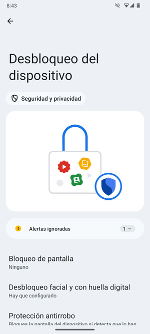 Seleccione Bloqueo de pantalla